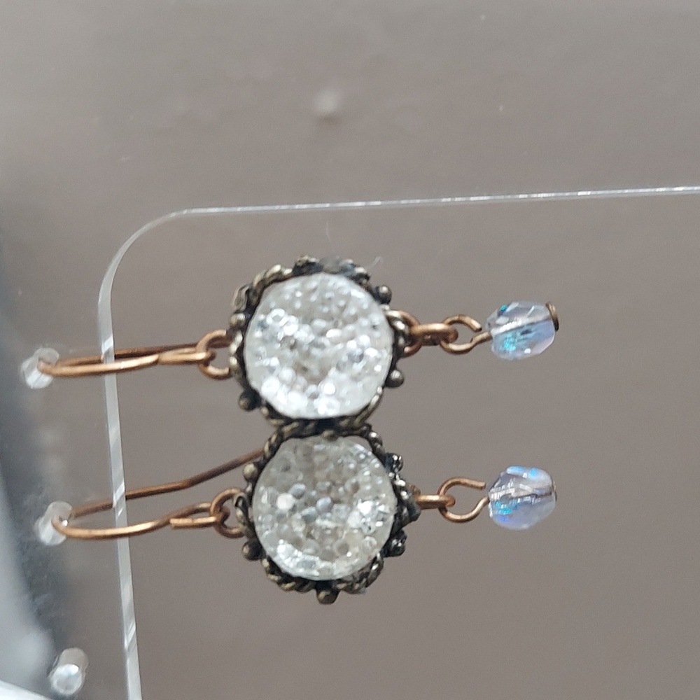 Crystal Cluster Dangle Aurora Borealis Beaded Bra… - image 8